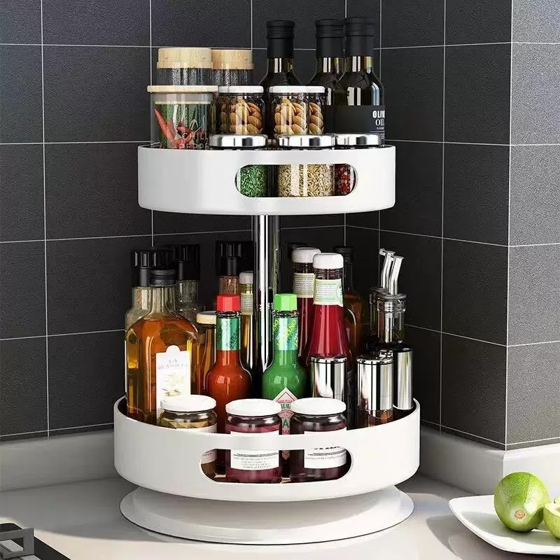 Estantes de cocina giratorios de condimentos de calidad alemana 360 grados condimentos caseros caja de almacenamiento multicapa redonda de aceite y sal. image 3