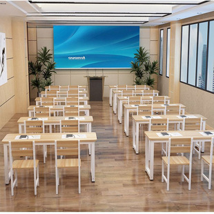 Student Desks and Chairs Double-Layer Desks with Drawers Tutoring Class Single Double Three-Person Conference Training Desks