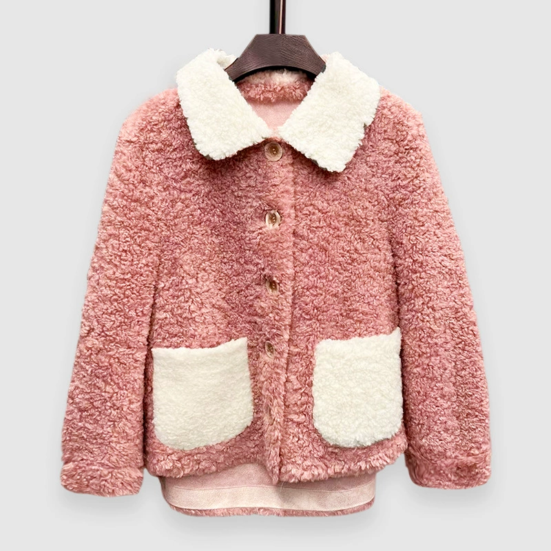 Кашемировая куртка для женщин с длинными рукавами 2022 осень-зима новый дикий свободный сплошной модный короткий топ