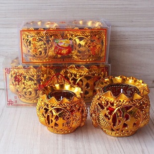Fuwang Buddha Candle Home Buddha Ritual 8/24 Hours Crystal Candle Lamp Smokeless Windproof Buddha Wedding Long Bright Lamp