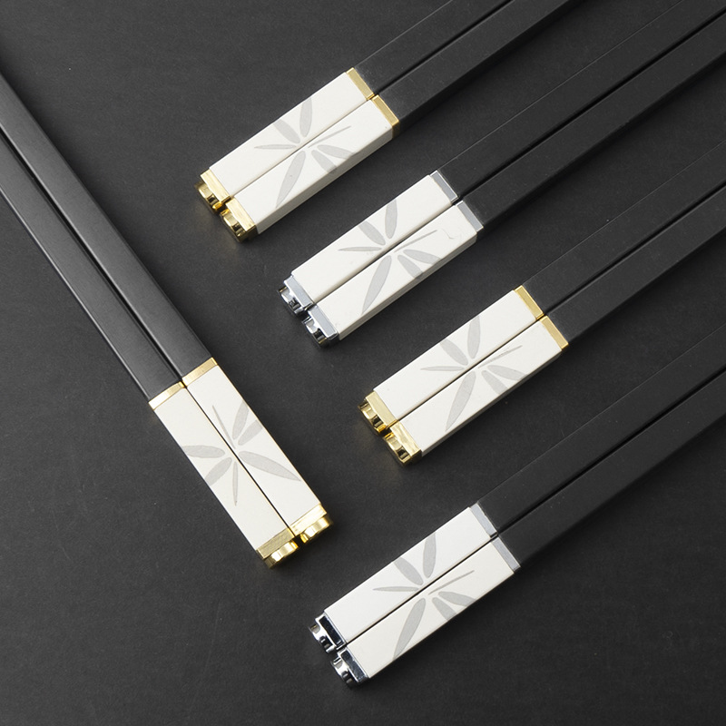 Habo Alloy Chopsticks Family Non-Slip Anti-Mold High Temperature Resistant Ceramic Four-Leaf Clover 2025 Hotel Commercial Dishwasher Safe