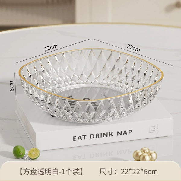 ❀⋄⋄❀Fruit plate [gold edge style] (1 pack/transparent white)❀⋄⋄❀