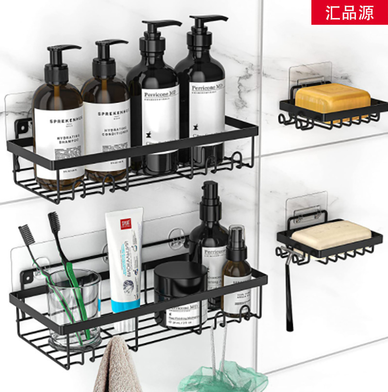 Estante de almacenamiento de baño de acero inoxidable Artículos de tocador de baño sin perforar Estante de almacenamiento montado en la pared Gel de ducha Estante de jabón