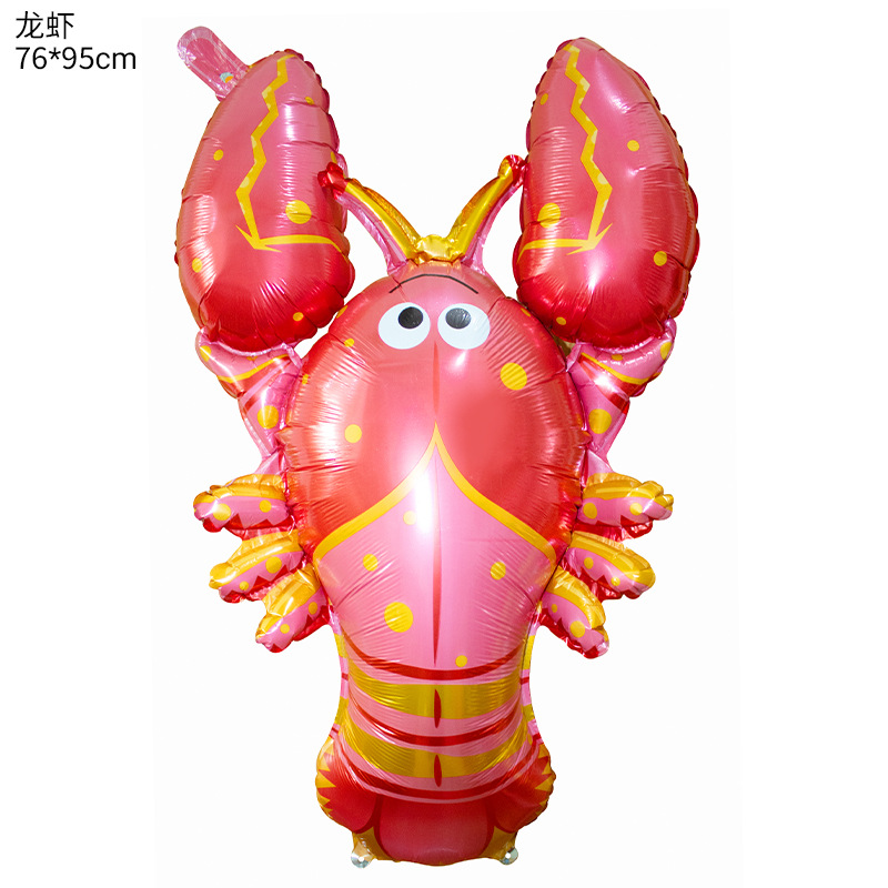 Nuevo globo de animales marinos globo de tiburón decoración de fiesta langosta delfín medusa mundo submarino globo de película de aluminio