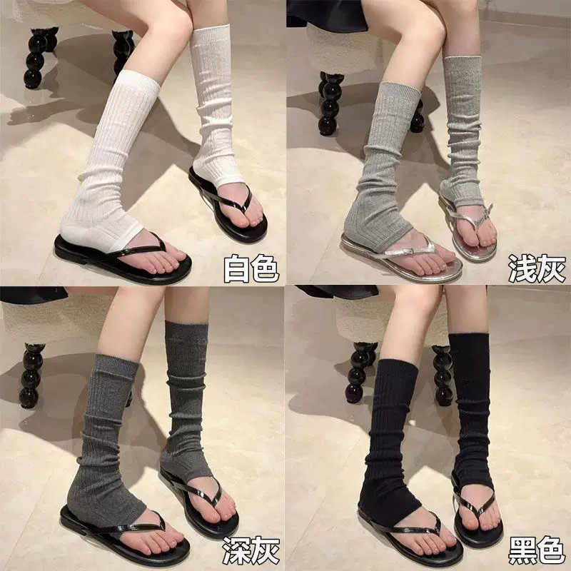 Ballet-Style Stirrup Socks, White Socks for Women, Summer Thin Breathable Half-Foot Leg Warmers, Light Gray Calf Socks Ballet-Style Stirrup Socks, White Socks for Women, Summer Thin Breathable Half-Foot Leg Warmers, Light Gray Calf Socks
