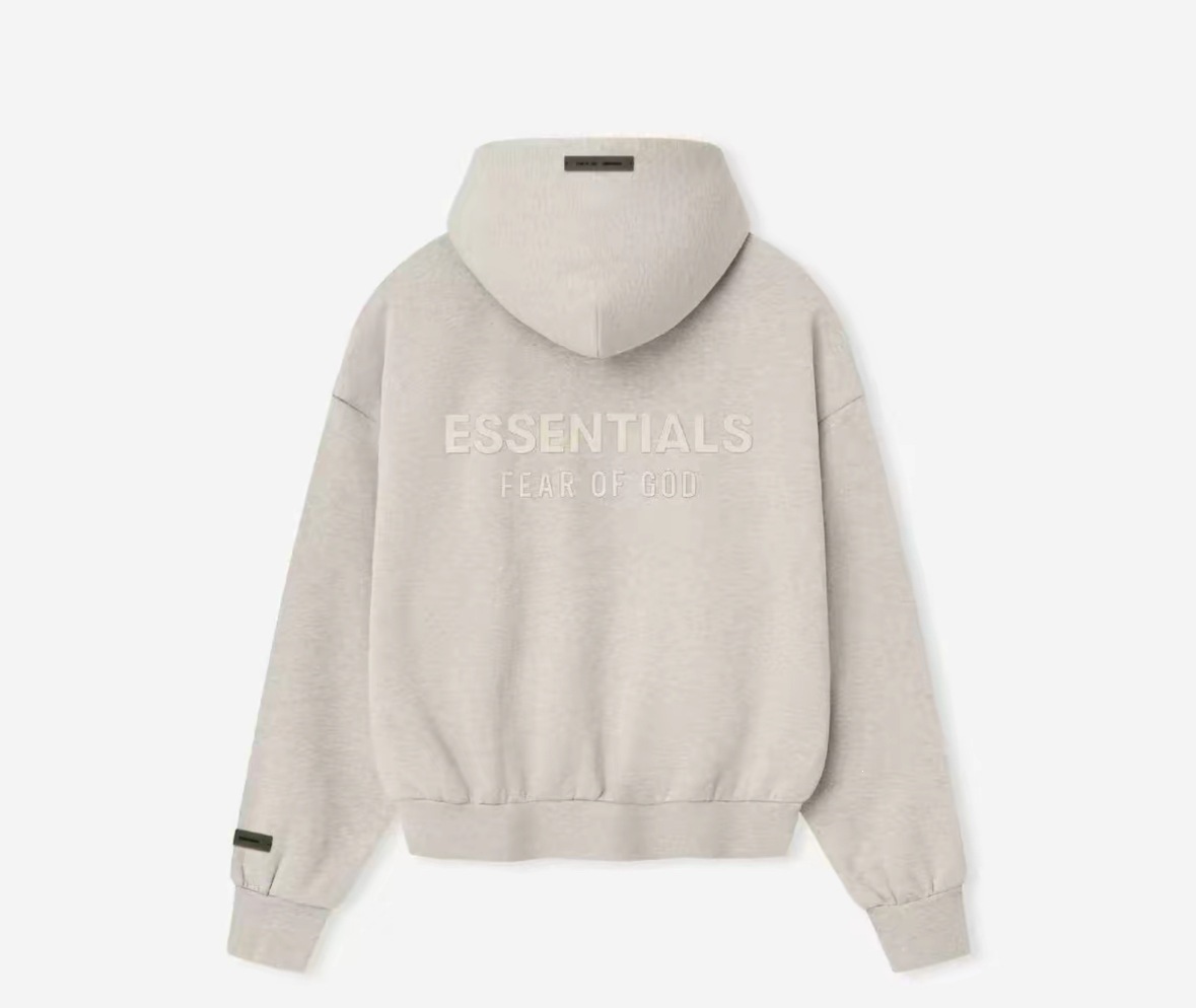Fear of God Essentials Hoodie Silicone Logo Wood Brown
