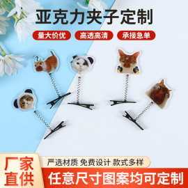 亚克力立体弹簧发夹来图定制猫咪卡通动漫演唱会应援周边发饰头饰