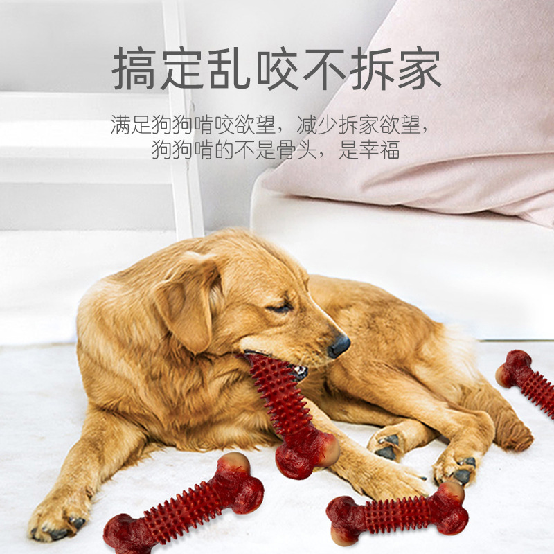 犬用おもちゃ 骨型 プッシュで音が出る ペット用品 犬の歯ぎしり用 耐噛み性 歯磨き棒 歯垢除去 暇つぶしグッズ|undefined