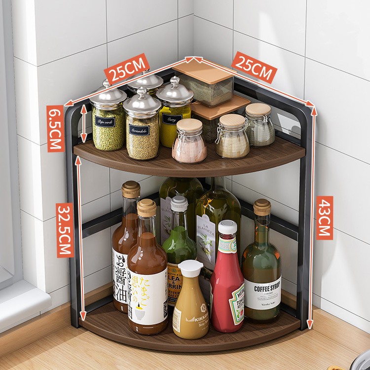 Estante de la cocina Mesa esquina triángulo condimento estante de la esquina condimento multifuncional estante condimento estante de almacenamiento