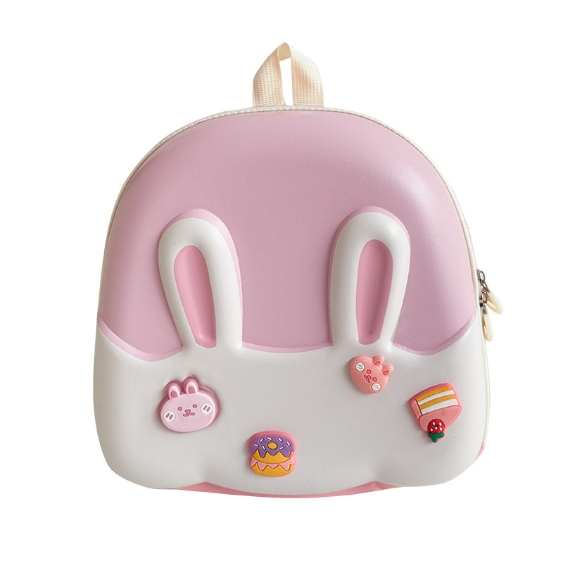 Jardín de infantes bolsas escolares de dibujos animados lindas con lámparas de conejo bebé mochila nueva mochila de cáscara de huevo