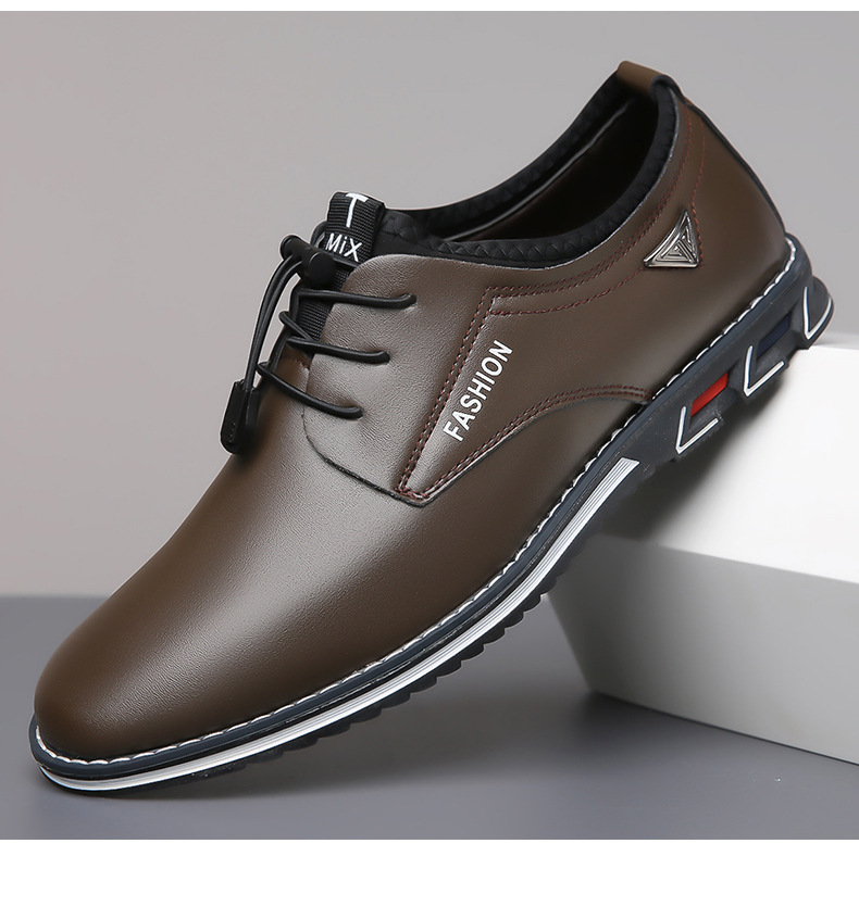 Men Oxford Synthetic Leather Leather Round Toe Office Footgear_voghion.com