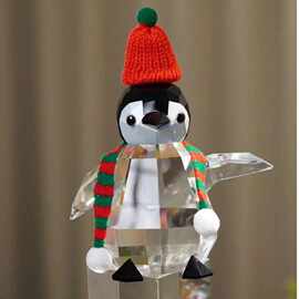 水晶企鹅生肖动物桌面装饰品女生家居客厅摆件2026新款黑水晶