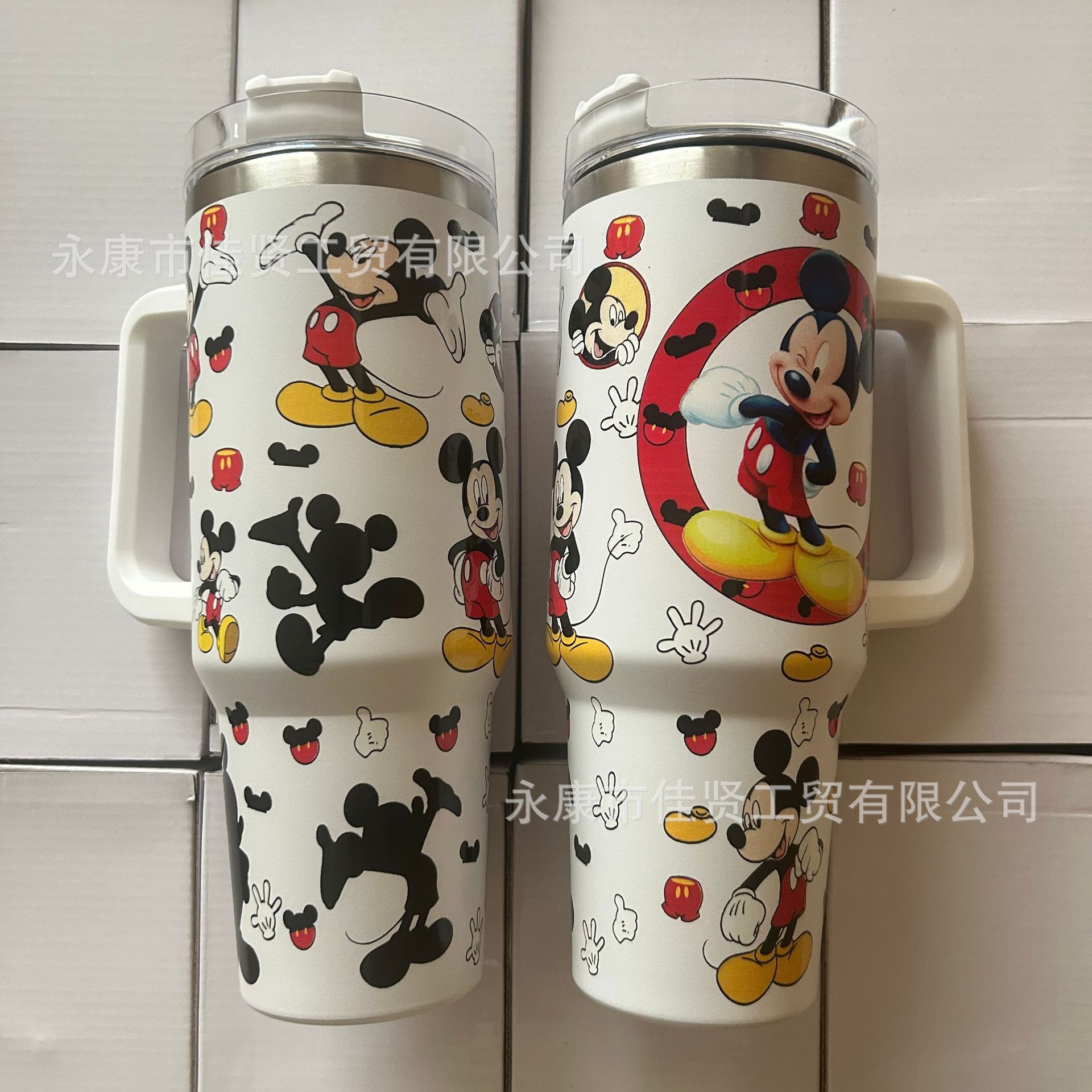 Copa Bingba transfronteriza de 40oz Copa de acero inoxidable 304 de gran capacidad, preservación del calor y preservación del frío con mango Copa de coche