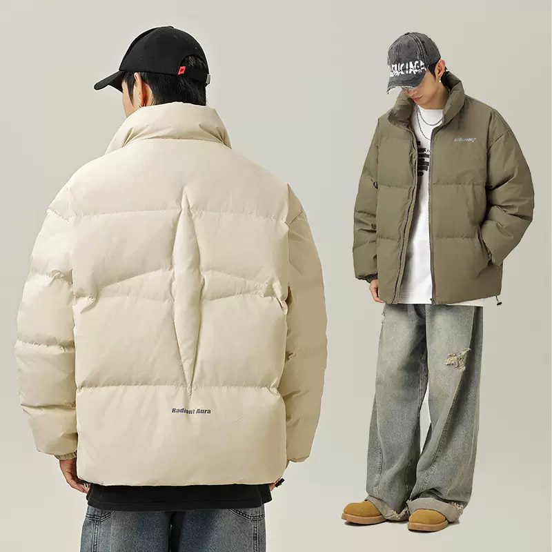 美式复古立领棉服男冬季潮牌加厚面包服下摆可调防泼水棉衣外套q