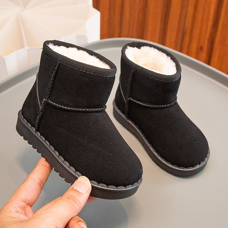 Bottes de neige pour enfants, garçons et filles, nouvel ensemble de bottes courtes, chaussures en daim et coton, isolation en peluche, hiver 2023_voghion.com