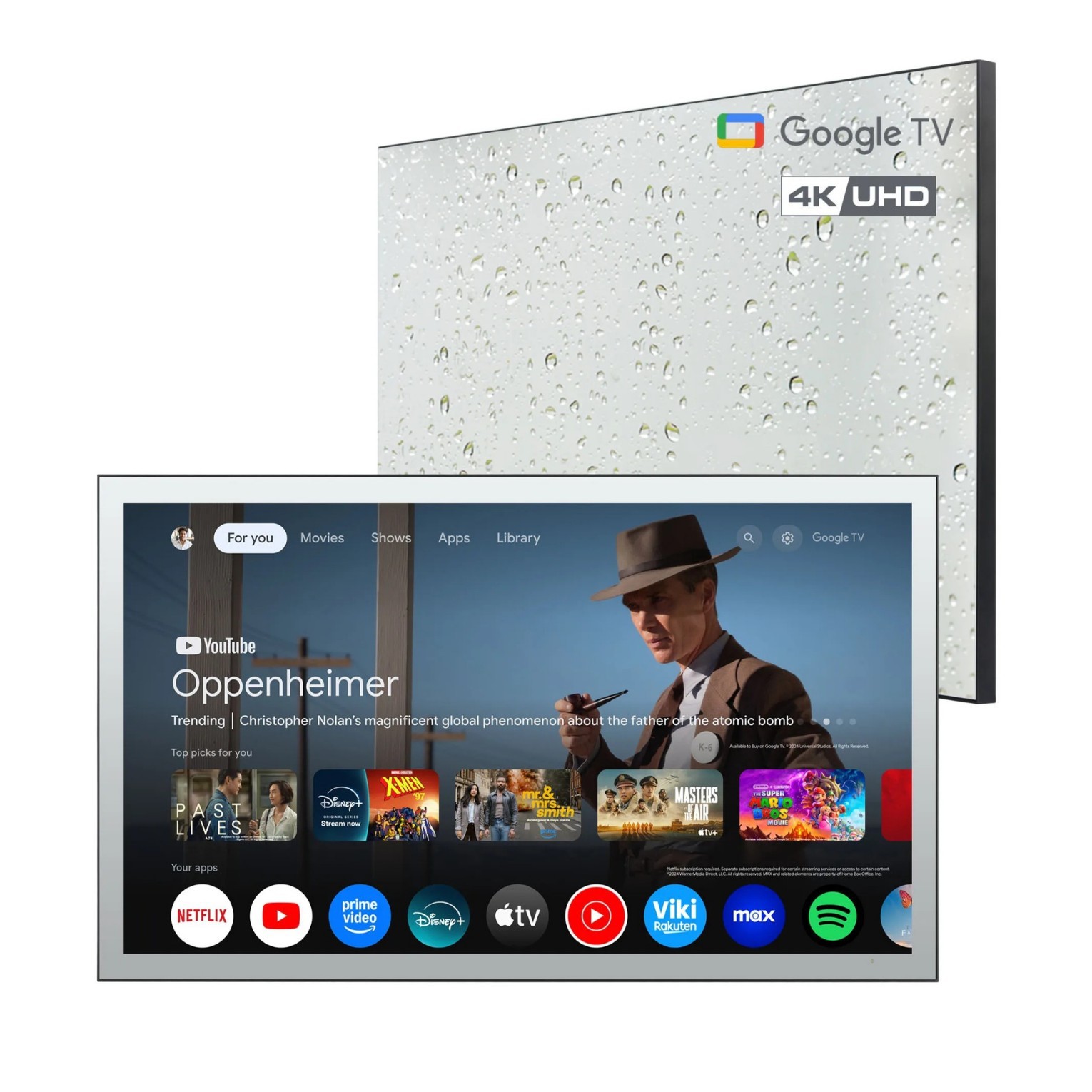 28inch Waterproof 4K Mirror TV Google TV Smart Bathroom Shower TV
