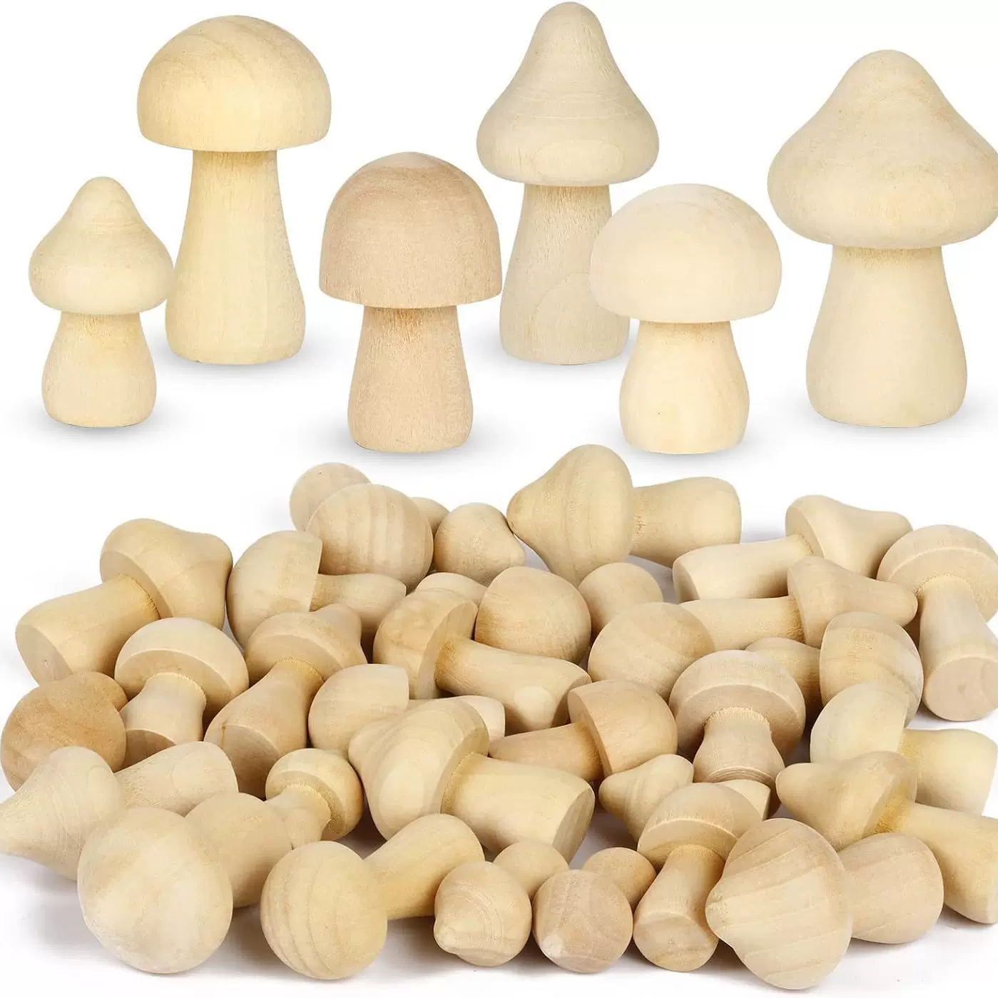 创意家居创意装饰儿童DIY彩绘木制木头蘑菇玩具实木木艺蘑菇摆件