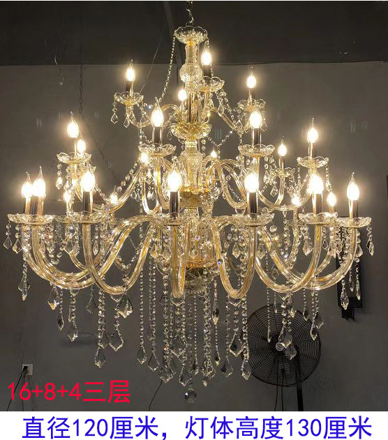 Fábrica al por mayor araña de cristal de oro 6-cabeza lámpara de vela Europea sala de estar estudio comedor dormitorio lámpara de la habitación