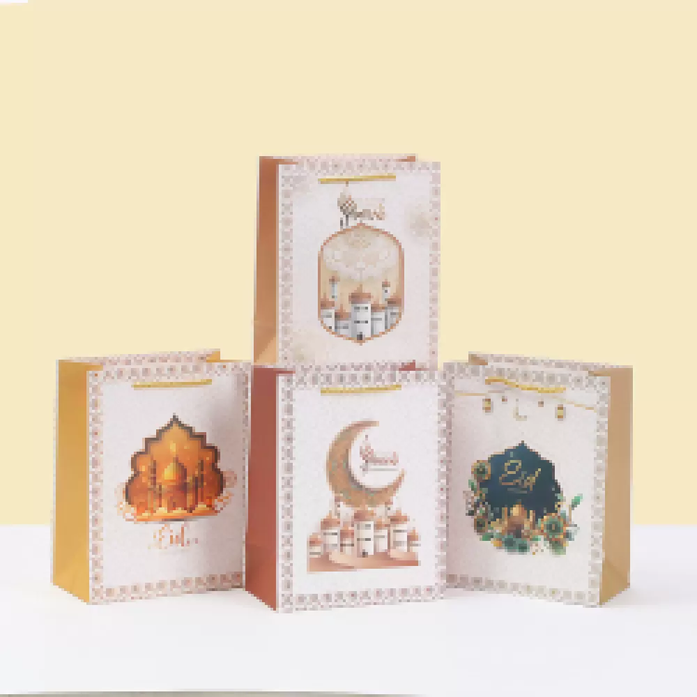 节日派对手提袋白卡购物袋印花月亮包装袋批发礼物礼品袋外卖袋