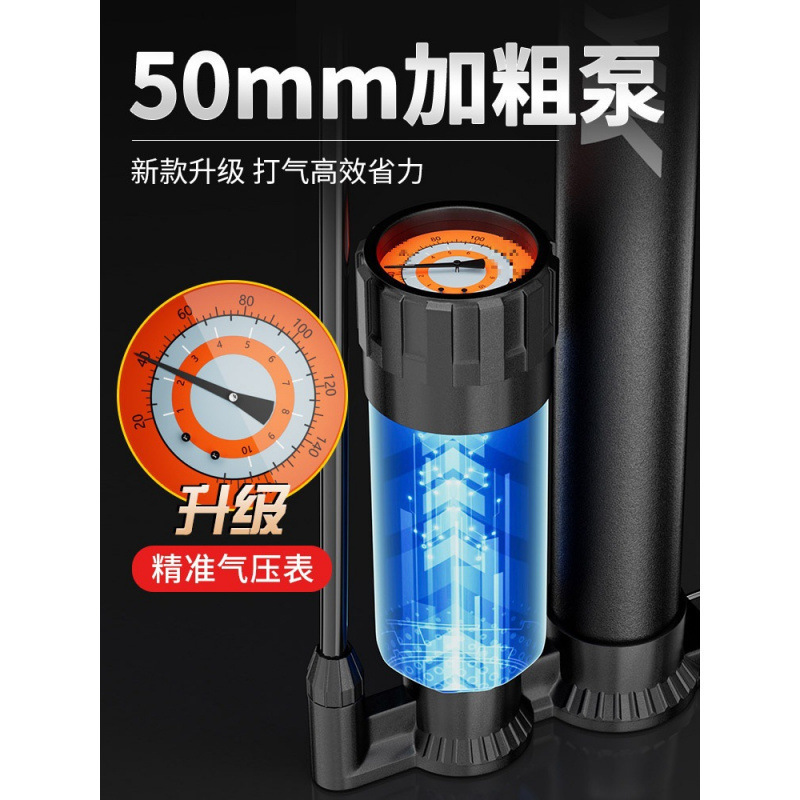 高压打气筒自行车汽车篮球便携电动车通用家用充气管气压表气嘴|undefined