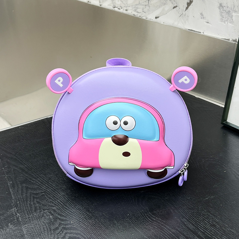 2025 nueva mochila de jardín de infantes lindo coche bebé mochila ligera para niños niñas mochila de cáscara de huevo