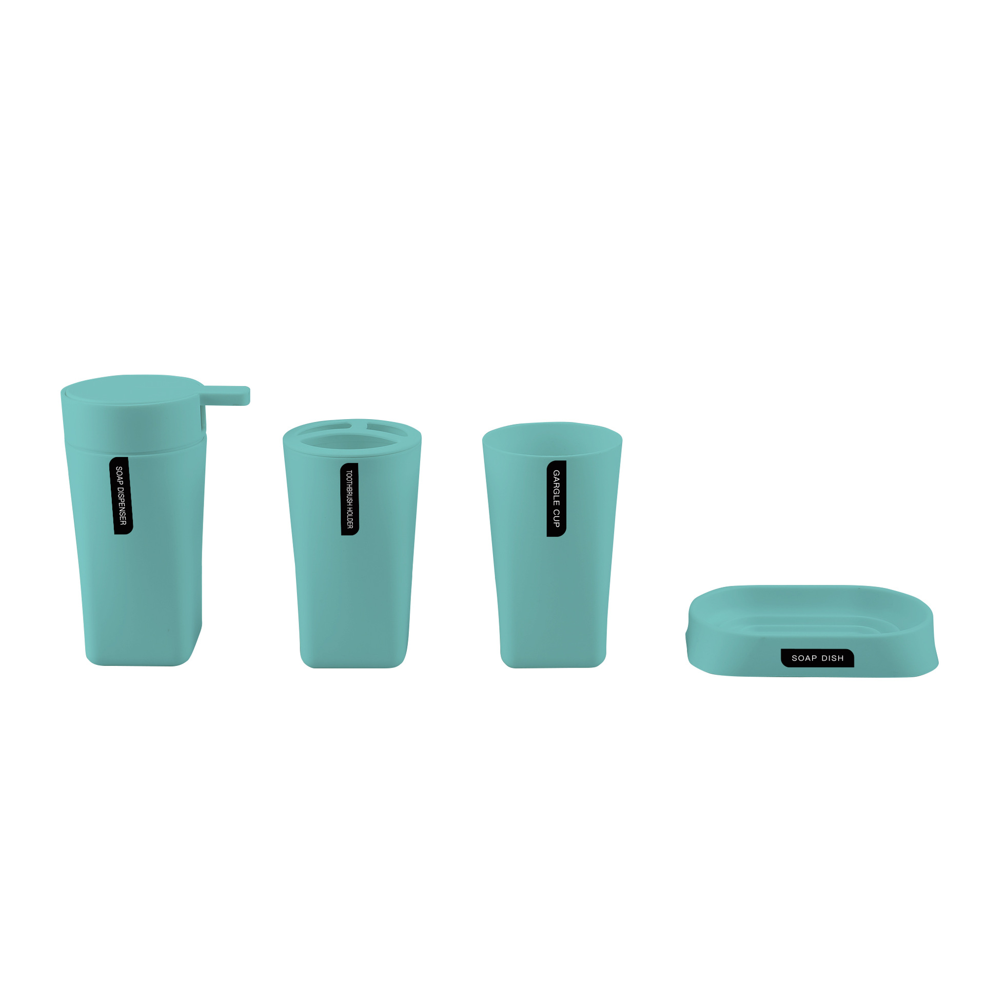 Color sólido de plástico suministros de baño de cuatro piezas enjuague bucal taza cepillado rack caja de jabón Baño de almacenamiento traje de baño de lavado