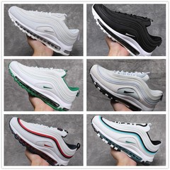 莆田エアマックス97スポーツシューズ、エアクッション付き、カジュアル、フルパーム、通気性、耐摩耗性、男女兼用、カップル向けランニングシューズ、通気性と快適性に優れています。