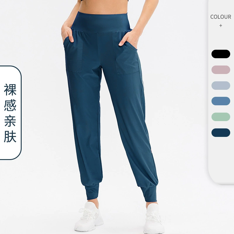 Осенне-зимние свободные спортивные брюки женские Беговые тренировочные штаны для йоги с карманами повседневные быстросохнущие леггинсы для фитнеса 12356
