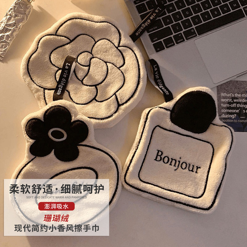 French-Style Kitchen Floral Hand Towel, Hanging Type, Thickened, Does Not Shed Lint When Used to Wipe the Face, Absorbent Towel for Bathroom Use