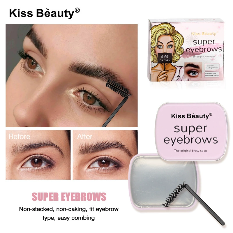 Безцветное прозрачное средство для укладки бровей (Kiss Beauty) — стойкая фиксация, держит четко, 10 г