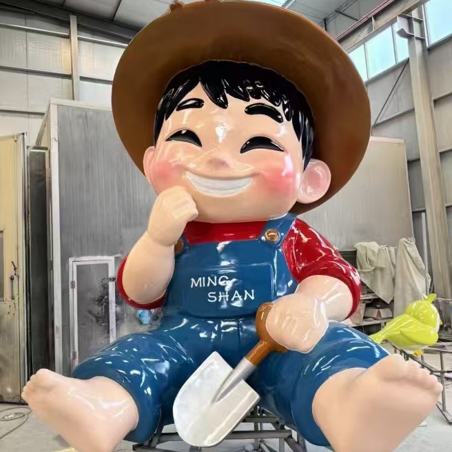 企业IP形象摆件人物雕塑户外园林景观大型玻璃钢卡通制定网红装饰