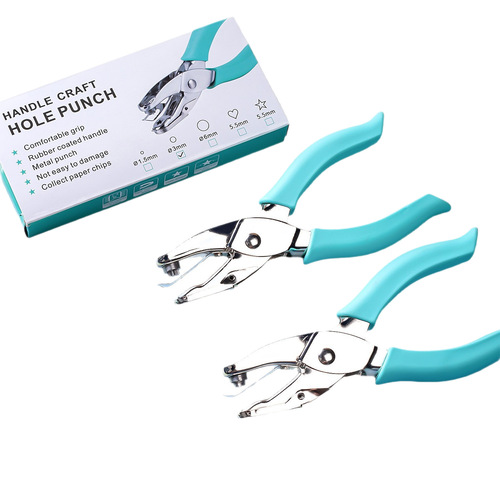 Punching machine cross-border wholesale student DIY round/heart stationery office small set children handheld punching and pressing flowers