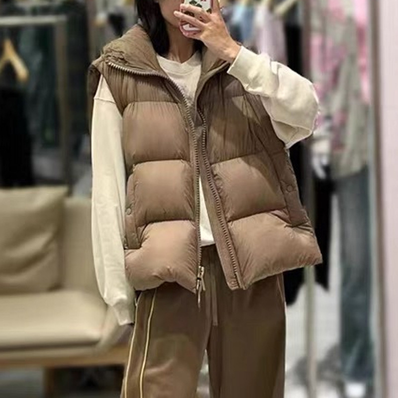 Women's 90% Duck down Short Vest with Hood for Autumn and Winter, Pinghu Women's 90% Duck down Short Vest with Hood for Autumn and Winter, Pinghu