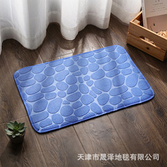 Floral Eggstone Coral Velvet Bathroom Mat Cross-border 3D Memory Texture Sponge Non-slip Absorbent Entrance Mat