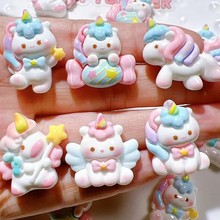 diy树脂饰品儿童创作独角兽头盔微景观配件发夹发箍项链环保材质