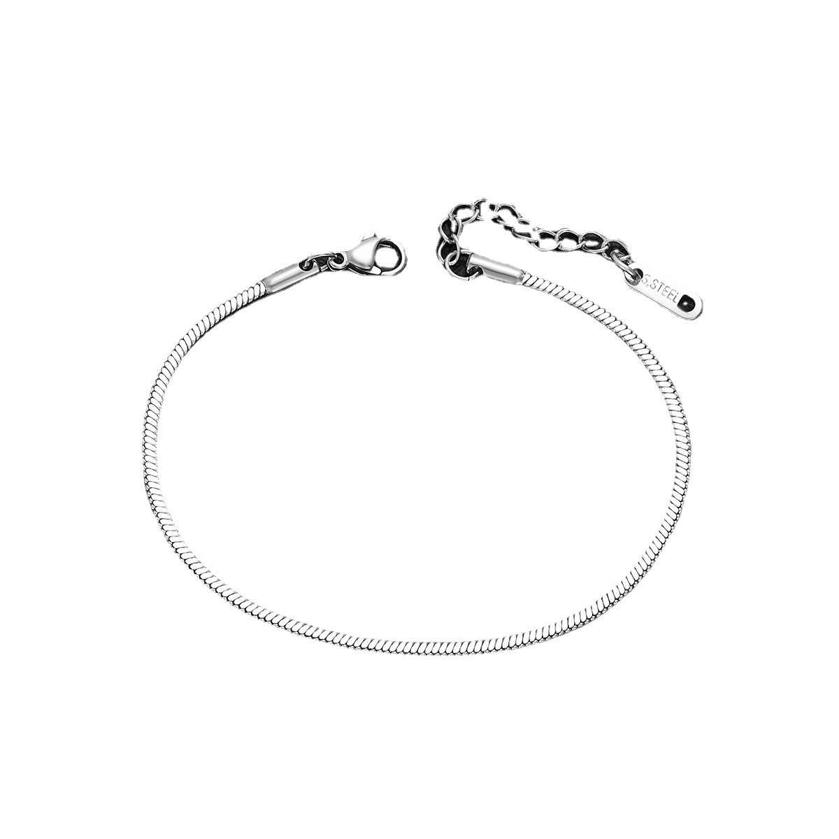 Exquisite Retro Titanium Steel Gold-plated Square Snake Bracelet_voghion.com
