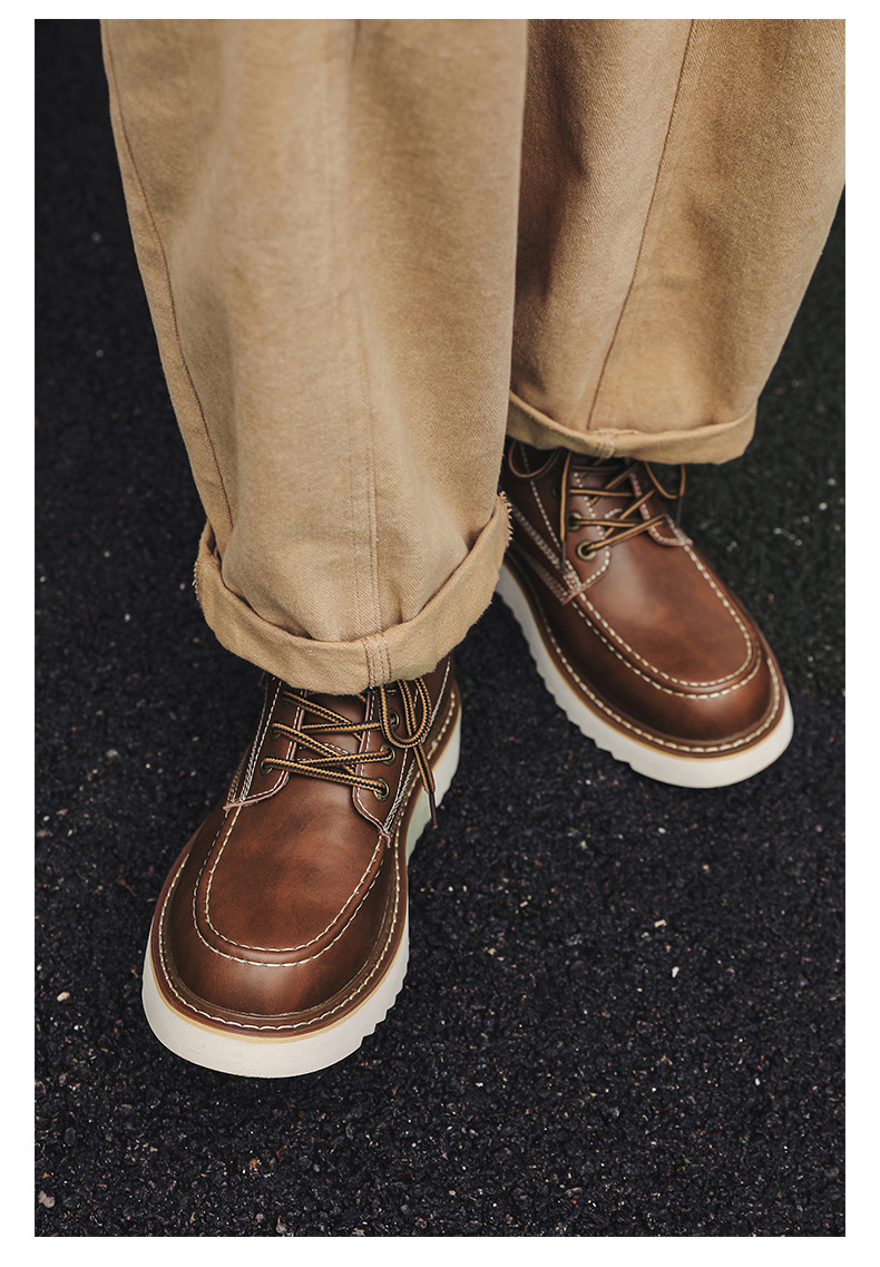 Martin – bottes montantes de moto pour hommes, tendance, décontractées, en velours, polyvalentes, combinaison de travail, 2024 coton, hiver 9055_voghion.com