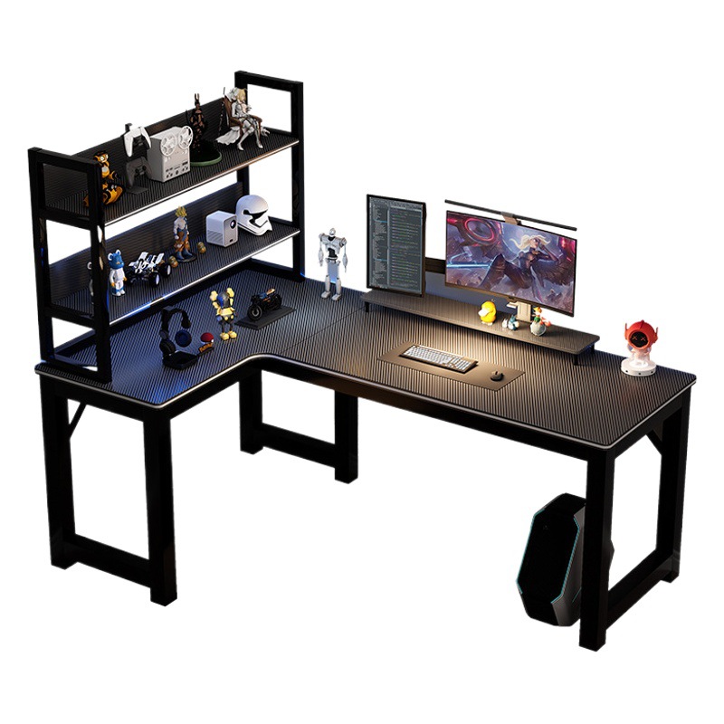 Esquina escritorio de la computadora e-sports doble escritorio de la esquina del hogar estantería combinación dormitorio mesa de oficina en forma de L