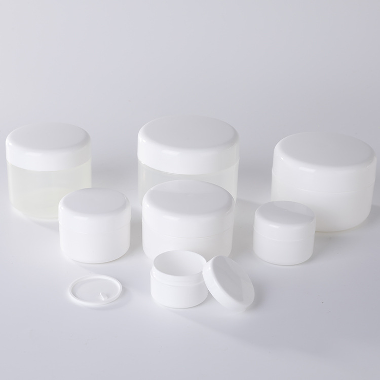 供应15g/20g/30g/50g/100g/150g/200g/250g等R角圆形单层PP膏霜罐