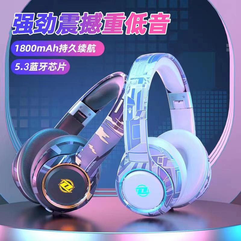 国潮潮系落書きヘッドセットbluetoothヘッドセット重低音電気競争運動電気商クロスボーダー爆金直販卸売り|undefined