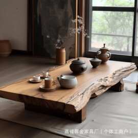 诧寂风老榆木小茶几客厅装饰榻榻米矮桌待客喝茶桌实木飘窗阳台桌