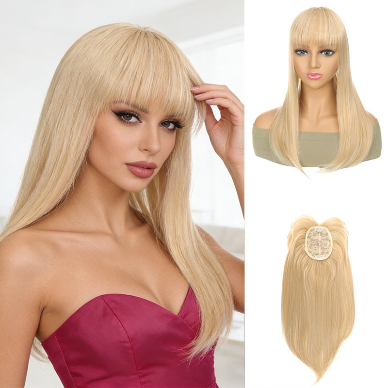Foreign Trade Wigs for Women, Hair Toppers, Long Straight Synthetic Hair Patches, Hair Volume Enhancers, Seamless Hair Extensions, Wholesale