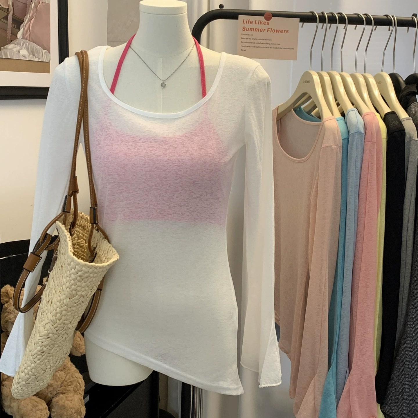 Асимметричная солнцезащитная блузка в ленивом стиле, летний легкий и тонкий топ с длинными рукавами и кондиционером, свободная и универсальная футболка чистого цвета.