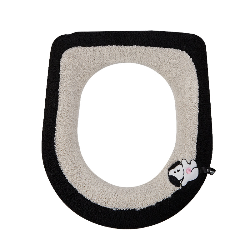 Invierno hogar almohadilla de inodoro de peluche engrosado funda de inodoro suave dibujos animados lavable inodoro elástico collar universal