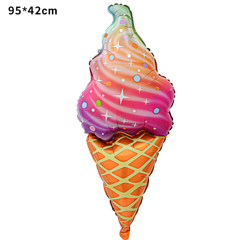Balón de forma de globo de película de aluminio de forma de helado fiesta de verano decoración de aluminio para niños