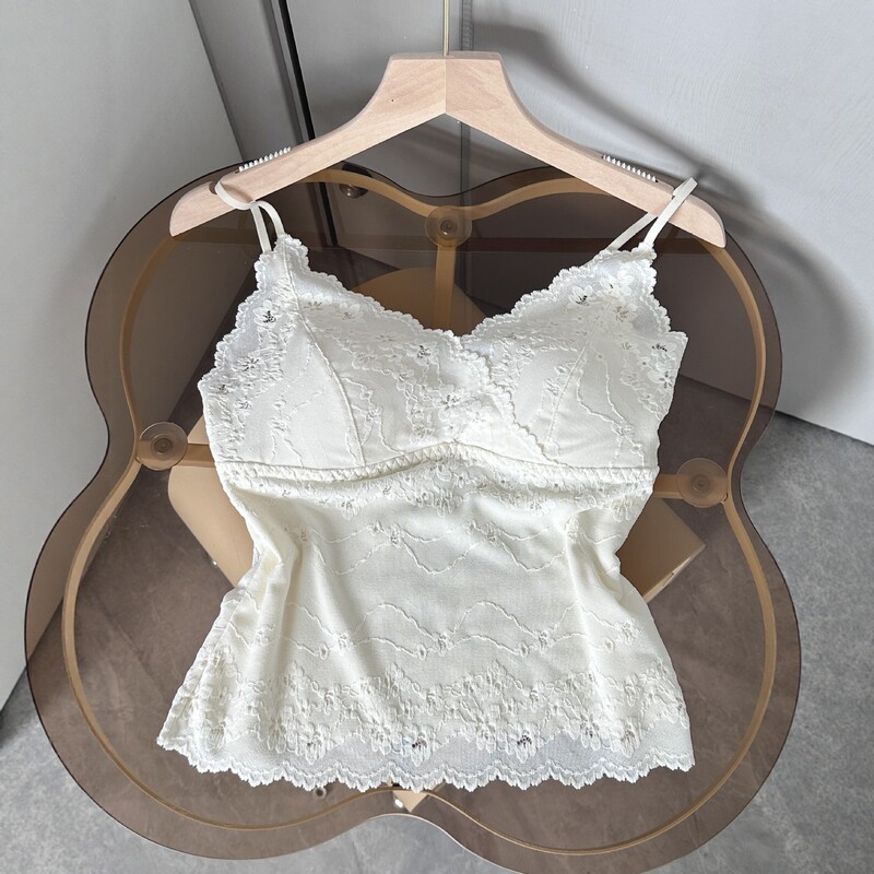 Beautiful Early Spring Outfits: Lace V-Neck Camisole with Chest Pads, Women's Base Layer Top, Direct Sales from the Manufacturer Beautiful Early Spring Outfits: Lace V-Neck Camisole with Chest Pads, Women's Base Layer Top, Direct Sales from the Manufacturer