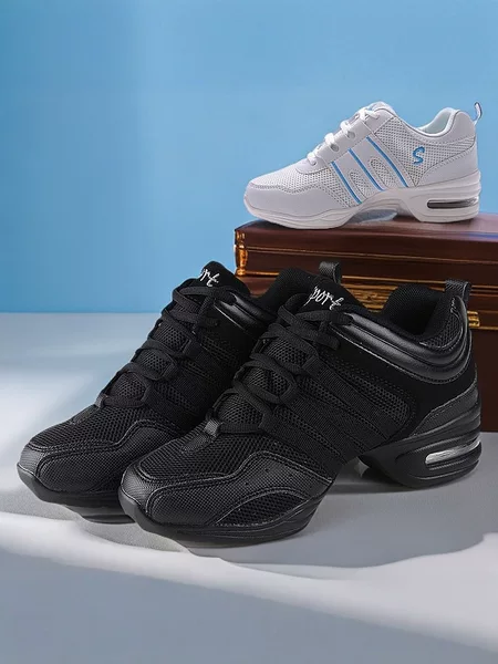 New Breathable Mesh Dance Shoes for Men and Women, Soft-Soled Aerobics Shoes, Modern Dance Jazz Dance Training Sneakers