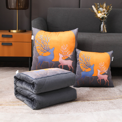 Thickened pillow blanket two-in-one winter folding car cushion office nap pillow quilt wholesale 