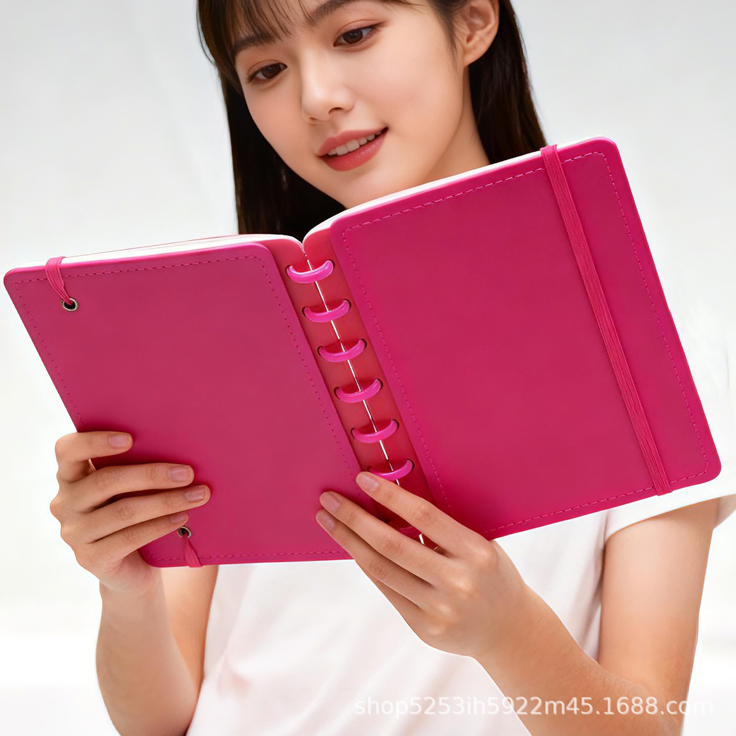 A5 macarrón botón de hongos cuaderno de cuaderno PU elástico cuaderno de cuadernos de papelería