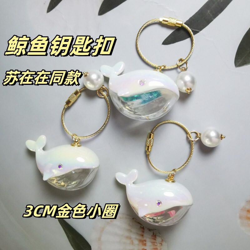 Su Zai Zai's Same Style Whale Keychain Pendant, Colorful School Bag Pendant, Aquarium Commemorative Gift Wholesale
